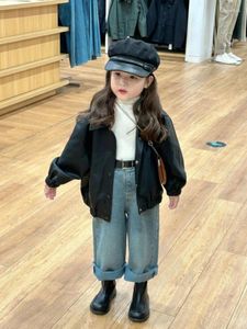 Jacken 2024 Herbst Kinderbekleidung Koreanische Ausgabe Herren- und Damenmode Lässige Lederbekleidung