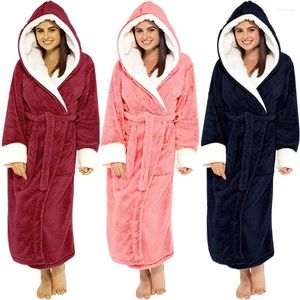 Women's Sleepwear Flannel Plush For Size Long 5XL Bathrobe Hooded Winter Nightdress Pajamas Women Fleece Warm Plus Thick Robes