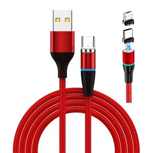 3 in 1 magnetische Telefonkabel Ladegerät Linie 2A Nylon Schnellladekabel Typ C Micro USB Kabel Draht für iPhone 15 14 Samsung S21