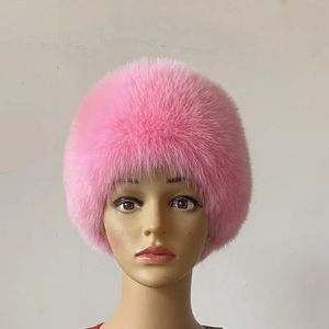 Beiziru Real Fox Furt Opaska na głowę Winter Fashion Headwear Ward Hair Emactori For Hair for Girl Hair Accessori240125