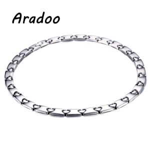 Ожерелья ARADOO из титановой стали, ожерелье «Любовь, здоровье», модное легкое роскошное универсальное германиевое ожерелье для здоровья, женское ожерелье