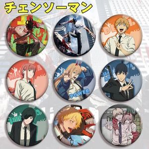 Brooches 20 Style Manga Anime Chainsaw Man Brooch Badge Pochita Denji Power Makima Fashion Cartoon Round Icon Pins For Fans Gift