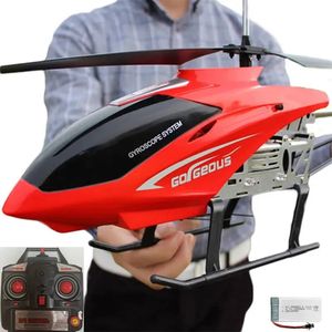 35ch 80cm grande helicóptero com controle remoto durável grande avião brinquedo para criança drone modelo de carregamento ao ar livre presente 240118