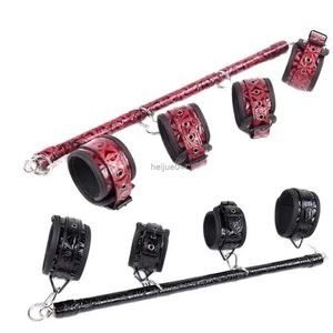 Bondage Spreader Bar Erotic Toys Leather Handcuffs Ankle Cuffs Restraints Bondage Set BDSM Adult Products Sex Toys For Women Couples