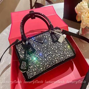 Designer Totes Handväskor Kvinnor Fashion Crystal Decorative Satin Mini Handbag Diamond Party Shoulder Crossbody BACK VIT GREE269B