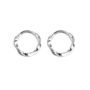 S999 sterling silver temperament Mobius earrings, high-end and versatile, simple earrings for women