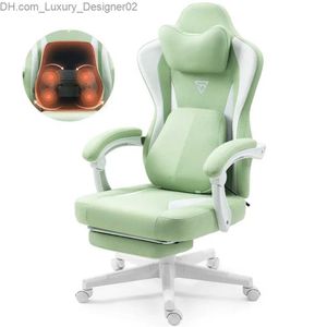 Altri mobili 2023 Nuova sedia da gioco con supporto lombare massaggiante riscaldato e poggiapiedi Q240129