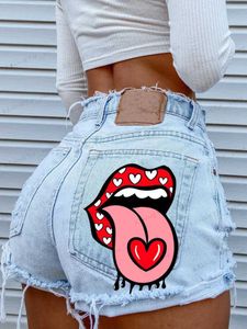 Women's Shorts WeiYao Ripped Jean Shorts Women High Waisted Hole Short Jeans y2k Streetwear Graphic Printed Women Clothing 2023 Summer Fashion T240129