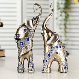 Deartco 2PCSSet European Harts Elephant Crafts Mother and Child Animal Figurine Home Living Room Decoration Creative Ornaments 240124