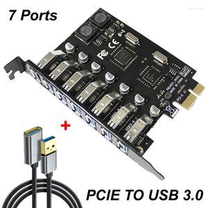 Cabos de computador PCI-E X1 X4 X8 X16 Placa controladora Epress PARA 7 portas USB 3.0 5Gbps HUB 1M Cabo de extensão para placa-mãe PC Desktop