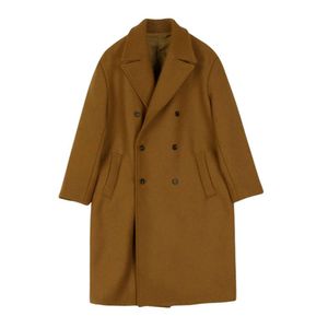 Primavera e outono casaco de lã masculino comprimento médio versão coreana britânico trench coat inverno grosso estilo japonês lapela casaco de lã