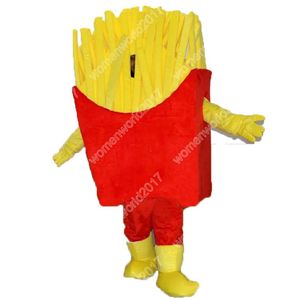 Pommes frites maskot kostym simulering tecknad karaktär kläder kostym vuxna storlek outfit unisex födelsedag jul karneval fancy klänning