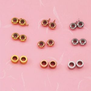 Bangle Fnixtar 50pcs 6.5mm Round Beads Mirror Polish Stainless Steel Beads for Diy Making Necklaces Bracelets Bangles Jewelry Supplies