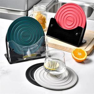 Acessórios de cozinha de tapetes de mesa moldam moldagem integrada circular fácil de limpar e gerenciar design simples adequado para vários cenários domésticos