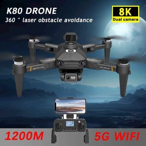 Drones Professional K80MAX Drone 360 Obstacle Avoidance Brushless GPS Quadcopter 8K Dual Camera HD Aerial Photography RC Aircraft Toys YQ240129