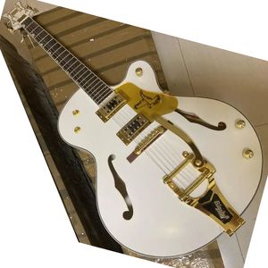 Factory Custom The White Falcon 6120 Semi Hollow Body Jazz Tuners z gitarą Tremolo Electric Guitar