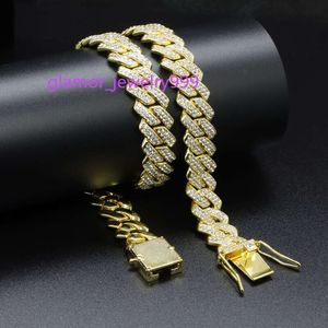 Cuban Link Goth Nature Moissanite Gold Sterling Sier Cubans Chain for Men Hip Hop Necklace 12mm Wide. Length 45-60cm Unisex