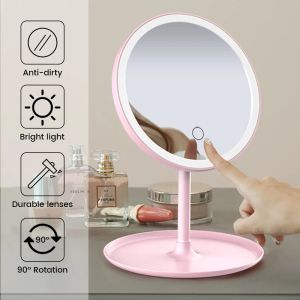 Mirrors Professional Makeup Mirror with Led Light Adjustable Touch Dimmer Mirror Lamp Beads Makeup Mirror Table Desk Cosmetic Mirror