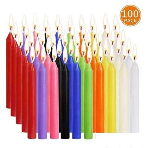 Candles 100Piece Taper Unscented Assorted Colors Mini For Casting Chimes Rituals Spells Wax Play Vigil Supplies More H1 Drop Deliver Dhhlb