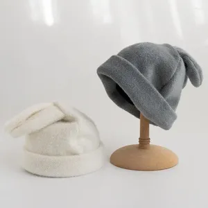 Berets Japanese Cute Women Winter Kniited Wool Hat Fashion Warm Ears Beanies Hats Skullies Lady Mink Caps Accessories