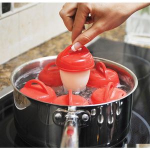 Ny produkt 6st Set Silicone Egg Cooker Hard Cooked Eggs Without Shell For Egg Cooking Tools With Retail Box QD5QF337E