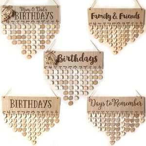 Calendário de madeira família e amigo aniversário dias especiais lembrete placa casa pendurado decoração chritsmas dia dos namorados decoração diy 240118