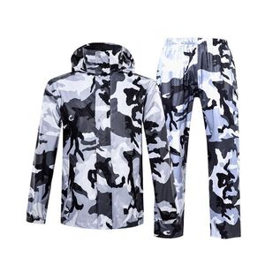 Camouflage Raincoat Women Men Suit Rain Coat Outdoor Hood Women's Raincoat Motorcycle Fishing Camping Rain Gear Men'278D