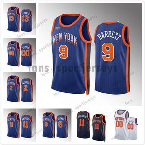 2023-24 New''York''Knicks''Julius Randle Jalen Brunson Maglie da basket Obi Toppin Derrick Rose Toppin Quickley Josh Mitchell Robinson Fournier NUOVO ARRIVO