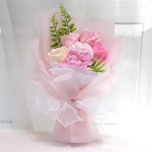 Wedding Flowers Small Bouquet Bridal Holding Artificial Pink Rose Bridesmaid Marriage Bouquets Valentine's Gifts