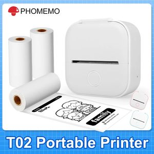 Phomemo T02 Mini Portable Printer Label Printer 53mm Pocket Thermal Printer Labeler BT Wireless Connect for DIY Po Printing 240124