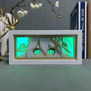 Nachtlichter Genshin Impact Nahida LED-Lichtbox für Spielzimmer-Dekoration, Nachtlicht, Geburtstagsgeschenk, 3D-Papierschnitt-Leuchtkastenlampe