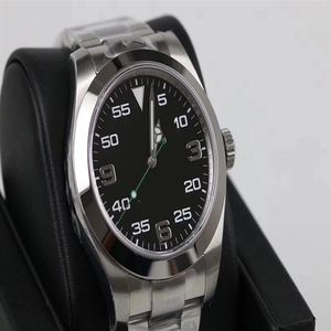 2020 New Style Ro Automatic 2813 Movement Air King Men watch Black Dial 316 Stainless Band Male watch Monor Hemmo260U