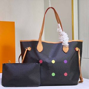 NVF Tote Bag Дизайнерские сумки с красочным логотипом Totes Женский кошелек Кожаный мессенджер Коричневая сумка для покупок Леди Большая вместимость 240115