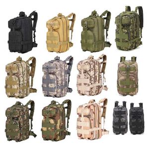 Sacos de caminhada ao ar livre pacote tático/bolsa/mochila/mochila/assalto combate camuflagem tático molle 25l 3p mochila yq240129