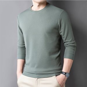 Men's Casual Waffle Round Neck T-shirt Breathable, Comfortable, and Fashionable Long Sleeved T-shirt