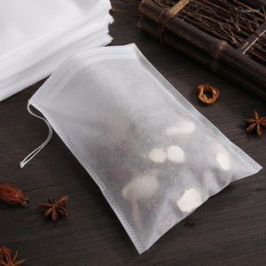 Depolama torbaları 100/50 parçalar tek kullanımlık gıda sınıfı dokuma Çay Vanilya Baharat Bitkisel Filtre Çantası Drawstring Conta