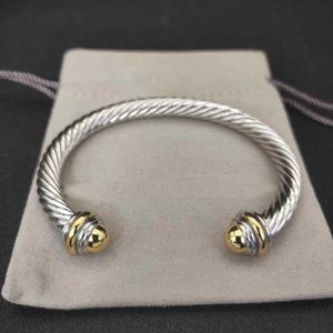 5mm dy pulseira cabo pulseiras designer de luxo jóias mulheres homens prata ouro pérola cabeça x em forma de punho pulseira david y jóias presente de natal charme jóias