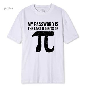 メンズTシャツメンズTシャツ100％コットン数学方程式印刷面白いメンTシャツファッション特大のTシャツ私のパスワードはPIの最後の数字です