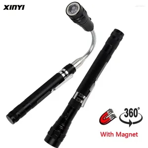 Flashlights Torches 360 Degree Flexible LED Flashlight Magnetized Head Telescopic 3 Torch Magnetic Pick Up Tool Lamp Light