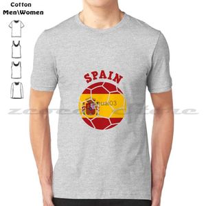 Мужские футболки Испания Футбол La Roja 100% хлопок Мужчины и женщины Мягкая модная футболка Испания Национальная футбольная сборная Испании Флаг Испании