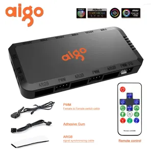 Computer Coolings Aigo APC1 4Pin PWM 6 ARGB Ports 3Pin 5v Speed Controller Universal Regulator PC Case Cooling Fan Hub Remote Control