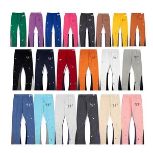 Mäns byxor designer Sweatpants Högkvalitativa gallerier Speckled brevtryck Mens Womens Sport Pant Depts Unisex Loose Casual Mångsidig mörkgrå rak joggar