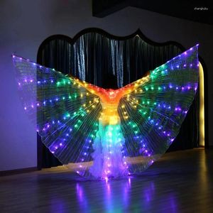 Stage Wear LED Luminescent Color Cloak Adult Children Dancers Luminous Butterfly Wing Performance Belly Dancing Party Po Prop