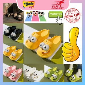 Designer Casual Big Eyed Cute Hole Slippers Män Kvinna Anti Slip Wear-resistent andningsbara lågklippta mjuka sulor Sandaler platt enkel cool Summer Beach Slipper