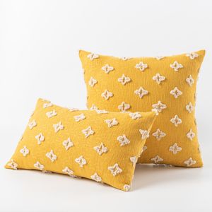 Nordic ins wind flower stars cotton pillow case, waist pillow, bedroom living room sofa bay window cushion pillow case