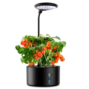 Kit de sistema de cultivo hidropônico para cultivo de luzes, jardim interno com luz led, tanque de água de 1,8l, tubo ajustável, espectro completo, planta de mesa