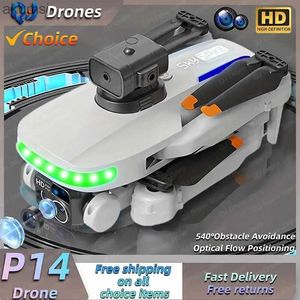 Drony Nowe P14 Mini Drone Profesional HD ESC Camera Unikanie unikania fotografii powietrznej Fotografia optyczna Składane prezenty quadcopter