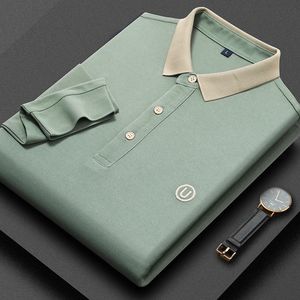 Męska koszula polo Business Casual Long Rleeve Lapel Tshirt Wearboutique Haftowe odzież 240119