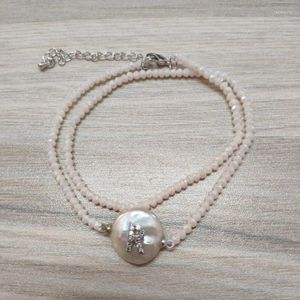 Link pulseiras branco cz inicial 26 letras do alfabeto nome charme moeda natural pérola de água doce frisado dupla camadas pulseira para mulher