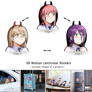 Chainsaw Man 3d Anime Motion Refrigerator Stickers Waterproof Decals for Car,Laptop,Suitcase,Wall,Etc Toys Christmas Gift